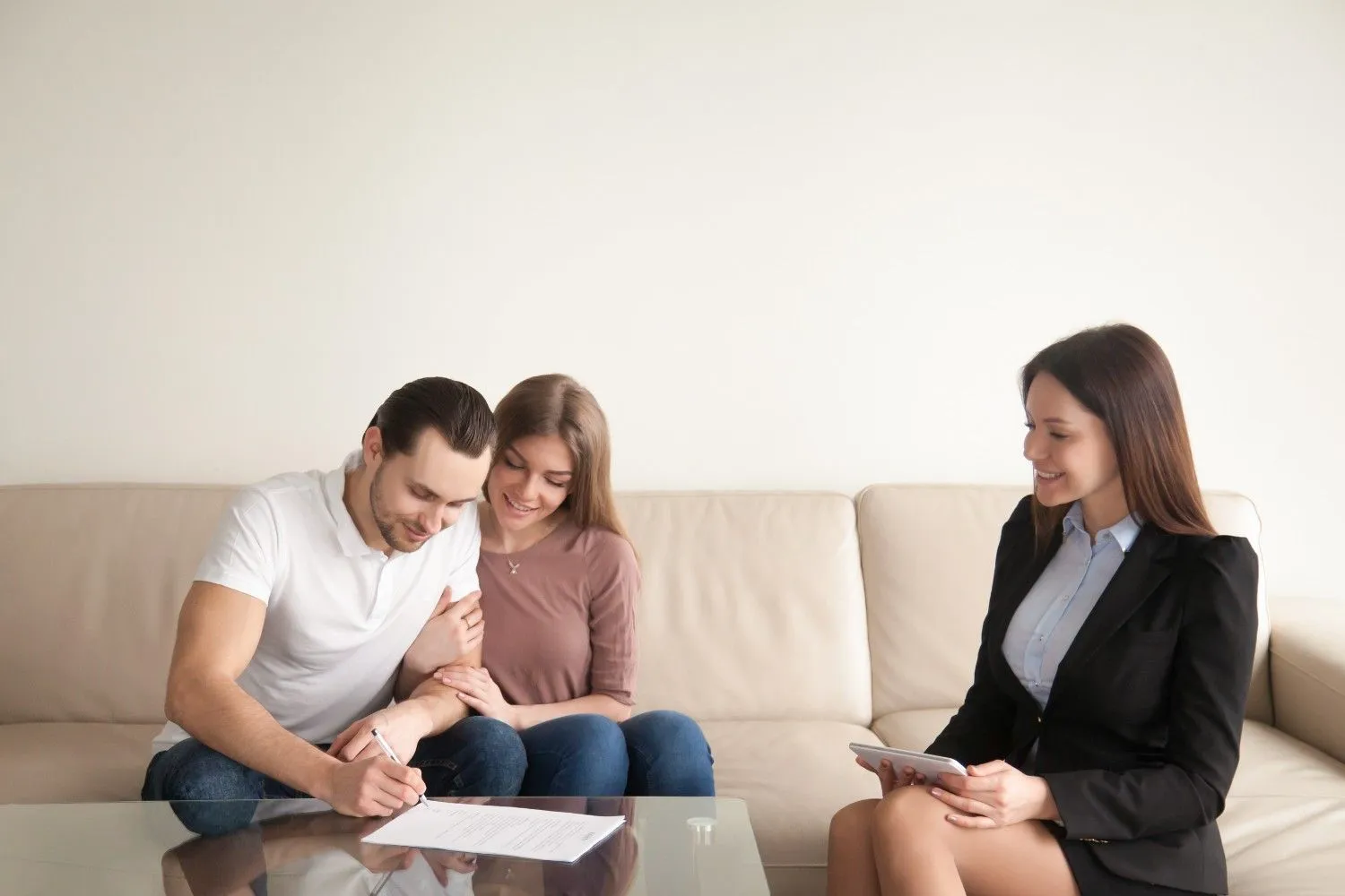 Person confidently reviewing insurance options